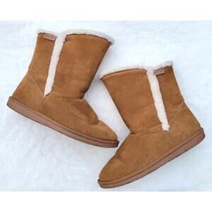 Minnetonka Faux Shearling Slip On Boots